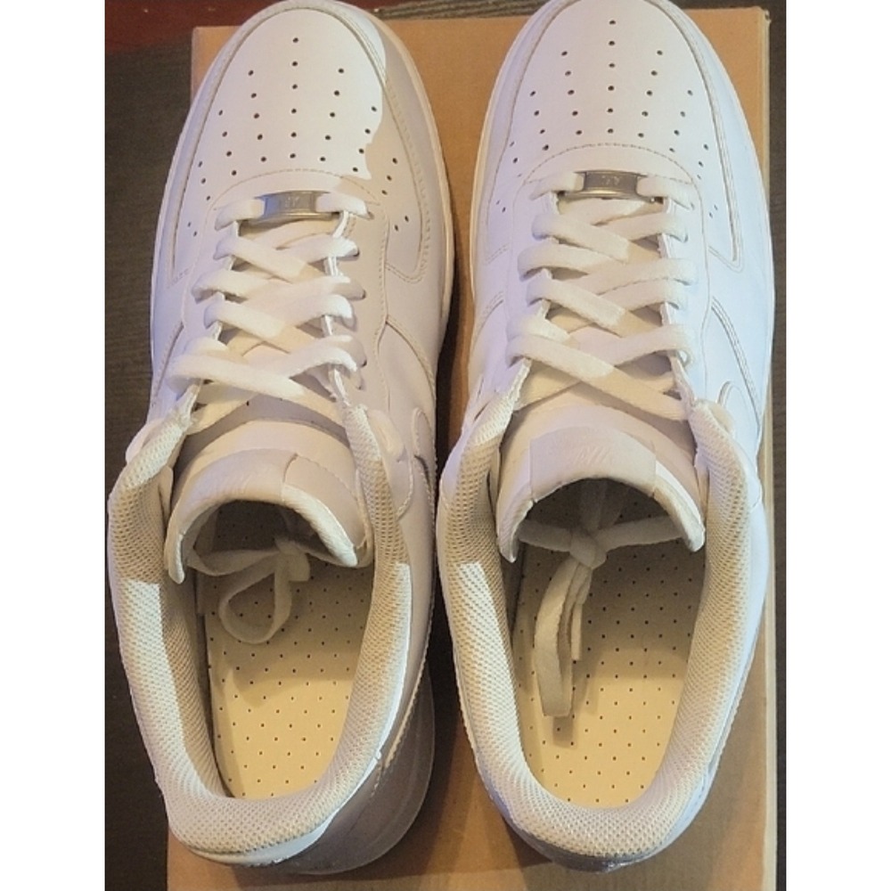 Nike Air Force 1 Low Triple White Mens Sneakers CW2288-111 AF1 Low Top 1x worn - Picture 13 of 13